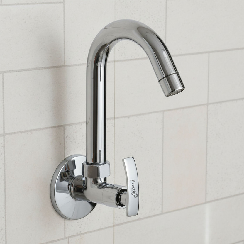 Prestige Passion (Sink Cock) Brass Tap For Bathroom/Kitchen Faucet� � (Silver) Pillar Tap Faucet(Wall Mount Installation Type)