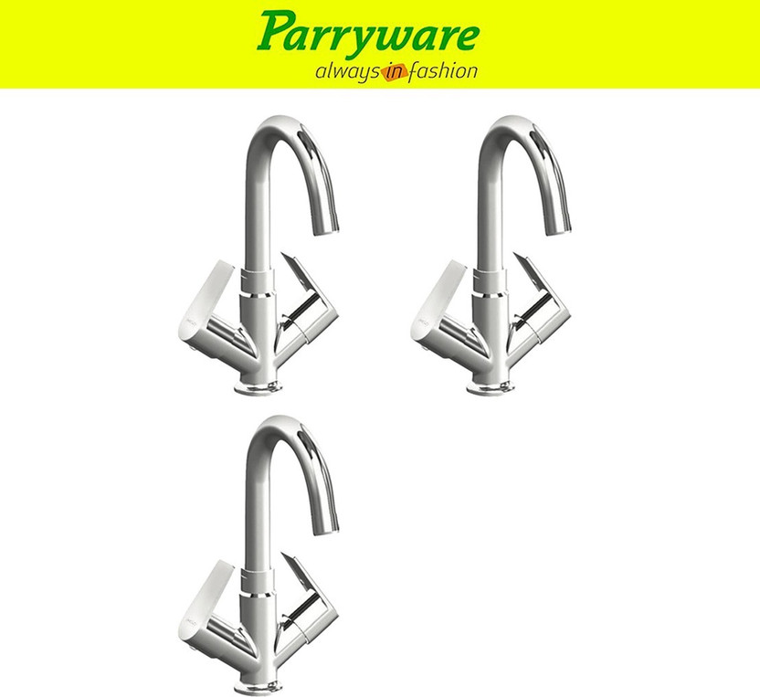 Parryware Parryware Praseo Center Hole Basin Mixer Tap for hot and cold water set of 3 pic 008 Dual Handle Deck Mounted Faucet for Wash Basin Basin Mixer Faucet(Deck Mount Installation Type) - Flipkart Deal
