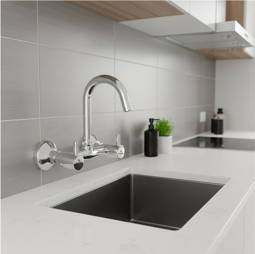 Prestige Turbo Sink Mixer Brass Tap with Hot & Cold Water Faucet Mixer Sink Mixer Faucet(Wall Mount Installation Type)