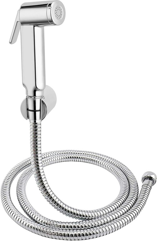KURIC ABS Health Faucet with SS-304 Grade 1 Meter Flexible Hose Pipe and Wall Hook Chrome Finish, Sink Sprayer, Jet Spray for Toilet, Wash Bidet Jet Spray Health  Faucet(Wall Mount Installation Type)