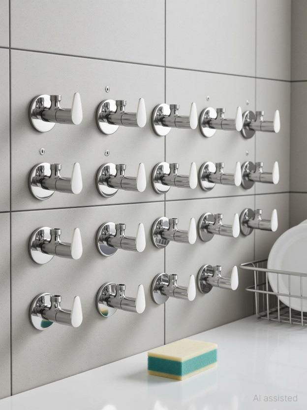 FLO Premium quality stainless steel Jazz Angle Cock Chrome Plated_set of-13 Angle Cock Faucet(Wall Mount Installation Type)