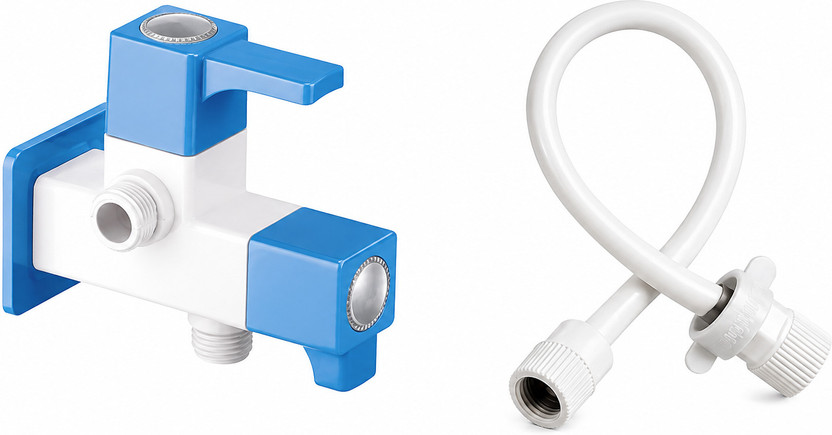Senkiddpro by Senkiddpro PTMT Ludo Twin angle wall Tap & PVC connection pipe for Sink/washbasin/Bathroom Angle Cock Faucet(Wall Mount Installation Type)