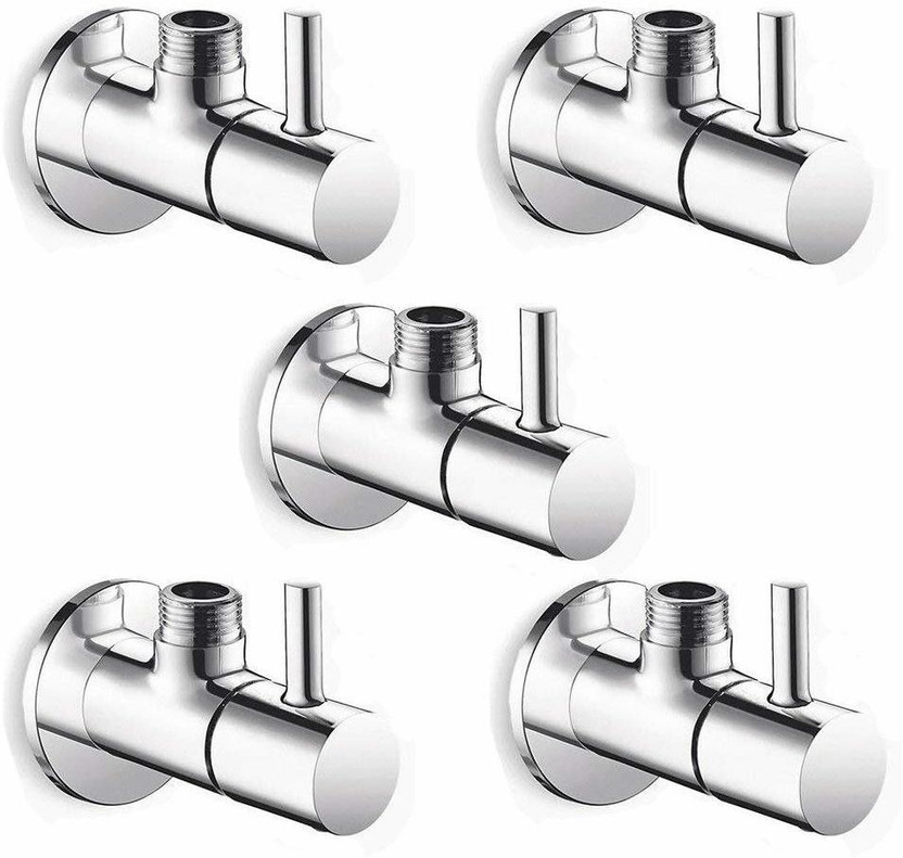 Floyd Angle Cock Flora Brass Chrome Plated (Pack of 5) Angle Cock Faucet(Wall Mount Installation Type)