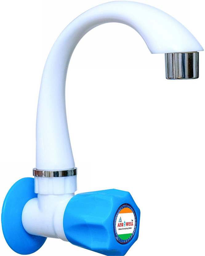 aerowell pvc tap Kitchen Mixer Fine Blue Faucet POLO Sink Cock for Kitchen/Bathroom Wash Basins Bib Tap Faucet(Wall Mount Installation Type)