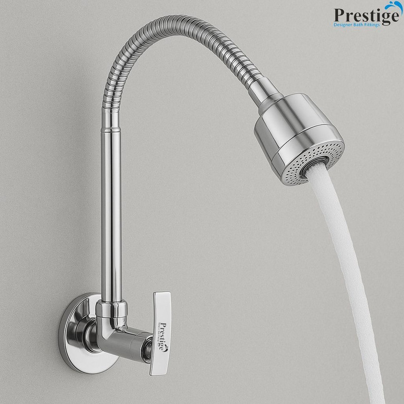 Prestige (Brass) Passion Kitchen Spout Flexible Sink Cock with Spout Rain Spray (Brass) Passion Kitchen Flexible Sink Cock with Spout Rain Spray Sink Tap Faucet(Wall Mount Installation Type)