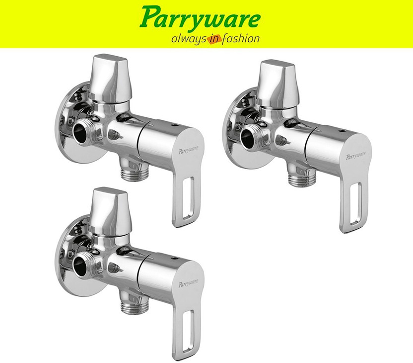 Parryware Pluto Brass 2 in 1 angle valveTap set of 3 pic 041 Pluto brass 2 in1 angle valveTap with wall flange Angle Cock Faucet(Wall Mount Installation Type)
