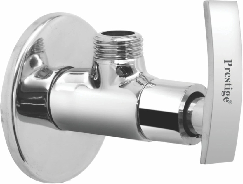 Prestige Passion Angle Cock Brass With Wall Flange (Disc Fitting | Quarter Turn) (Silver) Angle Cock Faucet(Wall Mount Installation Type)