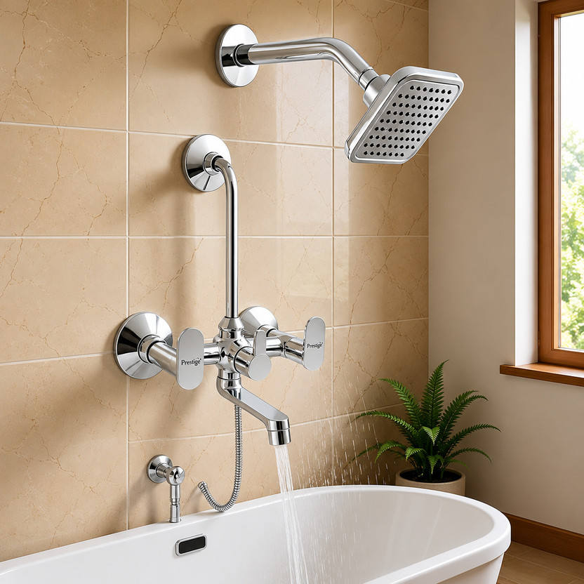 Prestige by Prestige Ocean Wall Mixer With Shower Head Grand Pillar Tap Faucet(Wall Mount Installation Type)