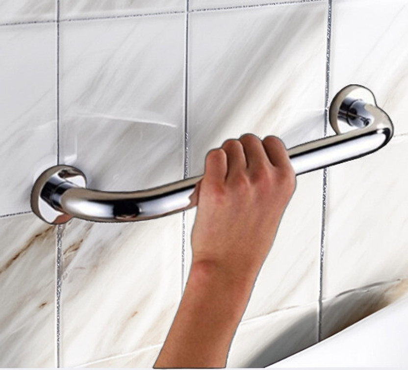 BSI by Bhanmati Sanitary Items BSI431 Heavy Duty Stainless Steel Grab Bar Steel Handle / Grab Bar Safety / Balance & Support Grip - Size (12" Inch) Health  Faucet(Wall Mount Installation Type)