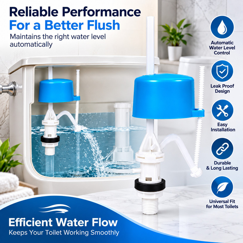 BSI BSI by Bhanmati Sanitary Items BSI351 Toilet Flush Tank Fill Valve Adjustable 6" to 10" Flush Tank Ball Use to ( Singe PC commode ) Pack of 1 ( 8 Inch) Flush Valve Faucet(Wall Mount Installation Type) - Flipkart Deal