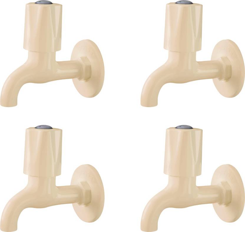 Prayag Grand 14mm Bib Cock Tap with Flange, Tap for bathroom (pack of 4