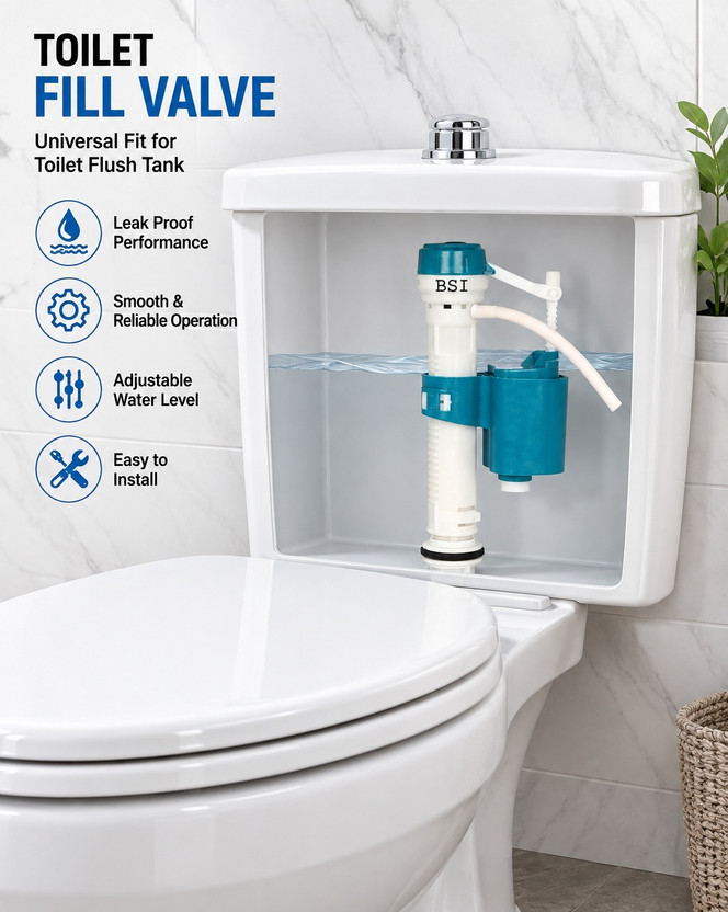 BSI BSI by Bhanmati Sanitary Items BSI454 Toilet FillValve 7" to 10" AdjustableTank Repair Kit for One Pc Use Only Commodes Flush (Pack of 2) Flush Valve Faucet(Wall Mount Installation Type) - Flipkart Deal