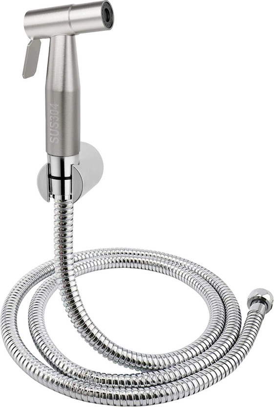 Flipkart SmartBuy FKSBHF2301 SS Health Faucet with SS-304 Grade 1 Meter Flexible Hose Pipe Health  Faucet(Wall Mount Installation Type)