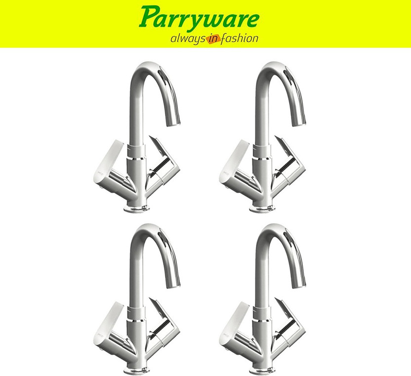 Parryware Parryware Praseo Center Hole Basin Mixer Tap for hot and cold water set of 4 pic 375 Dual Handle Deck Mounted Faucet for Wash Basin Basin Mixer Faucet(Deck Mount Installation Type) - Flipkart Deal