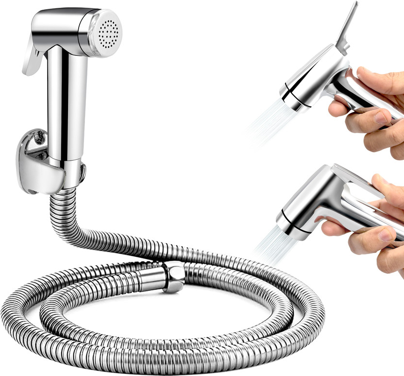 Plantex Jet Spray for Toilet/ABS Health Faucet with 1 Meter Shower Hose Pipe & Wall Hook Health  Faucet(Wall Mount Installation Type)