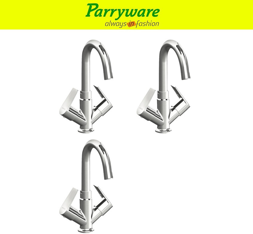Parryware Parryware Praseo Center Hole Basin Mixer Tap for hot and cold water set of 3 pic 154 Dual Handle Deck Mounted Faucet for Wash Basin Basin Mixer Faucet(Deck Mount Installation Type) - Flipkart Deal