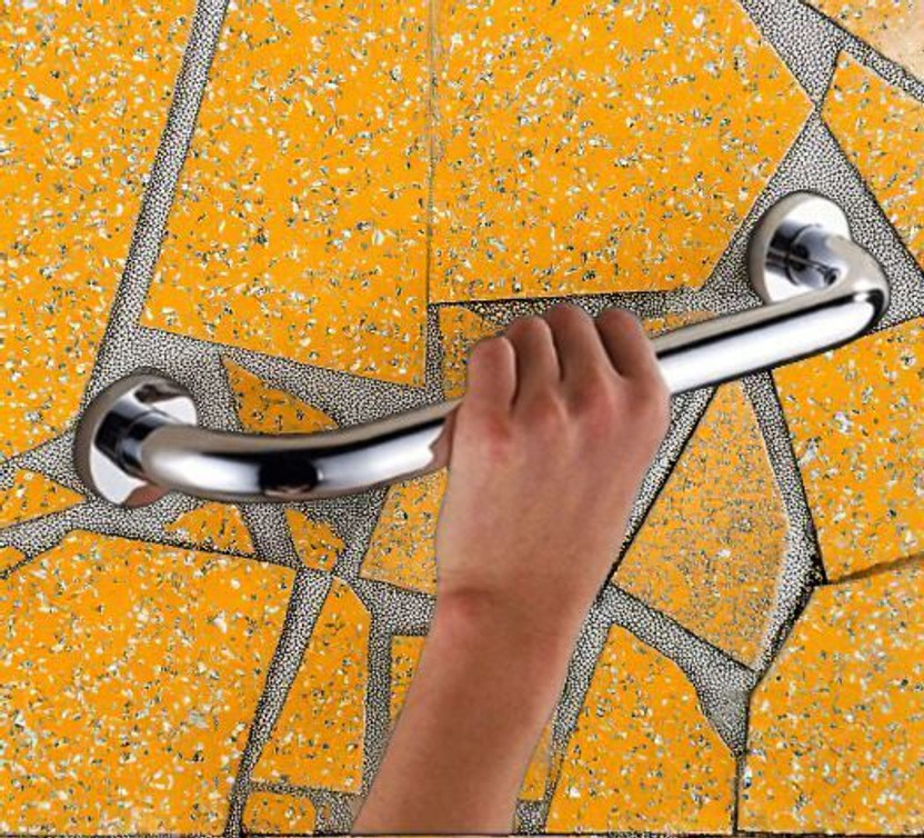 BSI by Bhanmati Sanitary Items BSI370 Heavy Duty Stainless Steel Grab Bar Steel Handle / Grab Bar Safety / Balance & Support Grip - Size ("9" Inch) Health  Faucet(Wall Mount Installation Type)