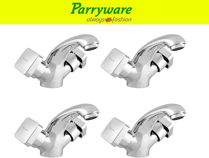 Parryware Ritz Center Hole Basin Mixer Tap for hot and cold water set of 4 pic 073 Dual Handle Deck Mounted Faucet for Wash Basin Basin Mixer Faucet(Deck Mount Installation Type)