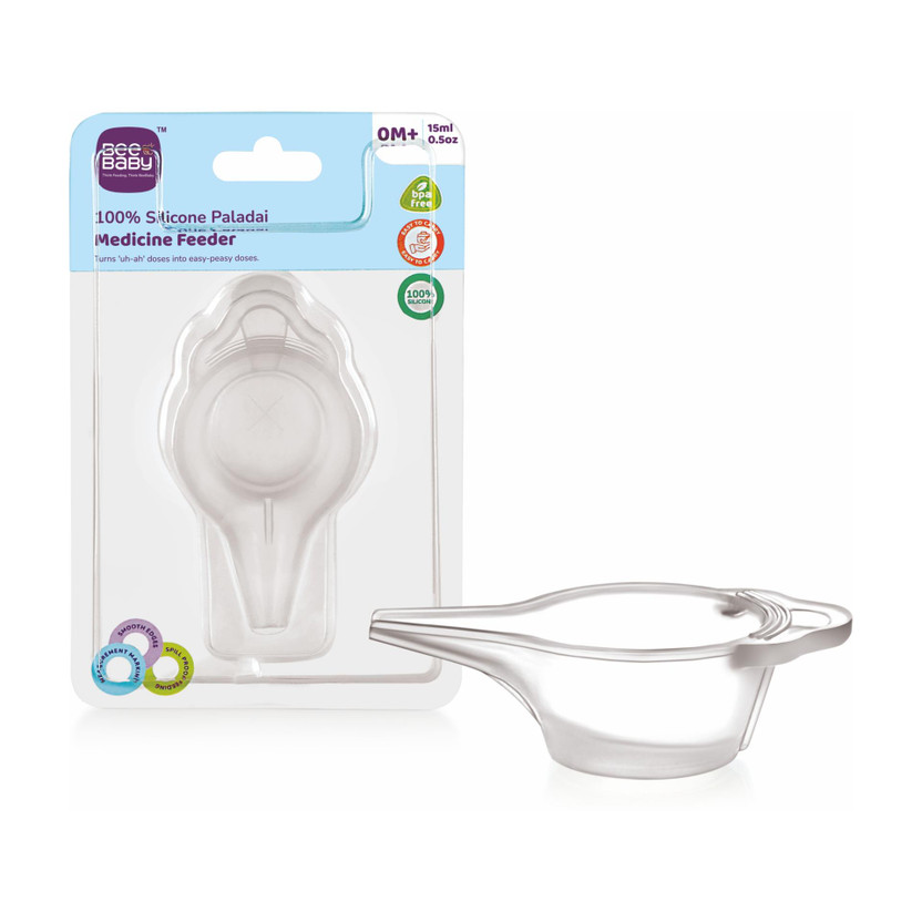 Beebaby Silicone Paladai for Newborn Baby. Baby Medicine Feeder Spoon. BPA Free, 15ml  - 100% Food Grade Silicone(Transparent)