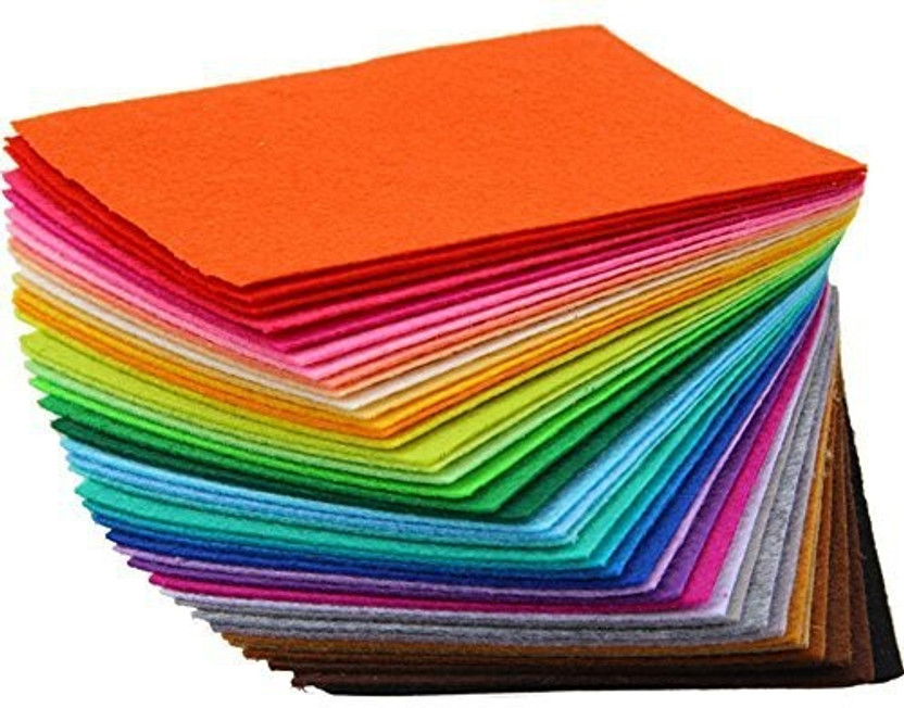 Ditya Crafts Felt sheet set of 20 different colours 6"x6" Felt Sheet(15.24 cm x 15.24 cm)
