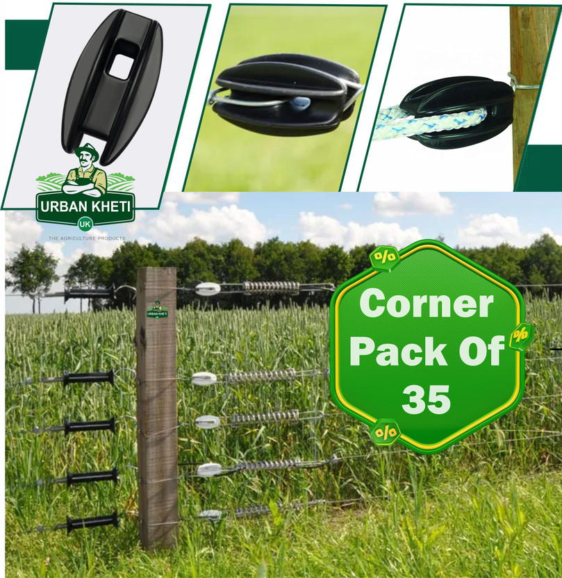 UrbanKheti Corner Insulator For Zatka Electric Fencing (Pack-35)”Extra Long-Lasting” Plastic Fence Post(4 cm)
