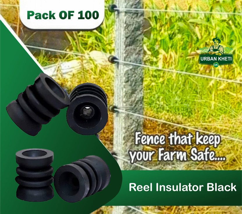 UrbanKheti Reel Insulator For Zatka Electric Fencing (Pack-100)”Extra Long-Lasting” Plastic Fence Post(3.5 cm)