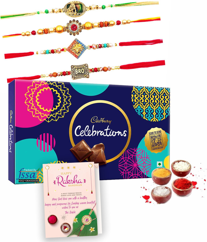 FabBites Dairy Milk Celebration Chocolate Combo Gift for Brother/Bhabhi/Kids with Rakhi Paper Gift Box(Brown)