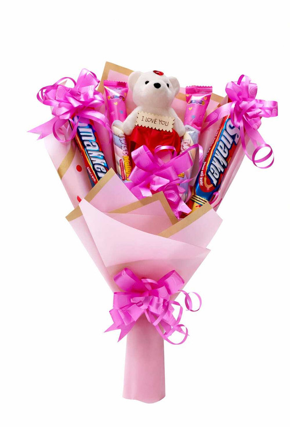 Cadbury birthday gift set|gift hamper|valentine gift hamper for boyfriend & Girlfriend Paper Gift Box(Pink)