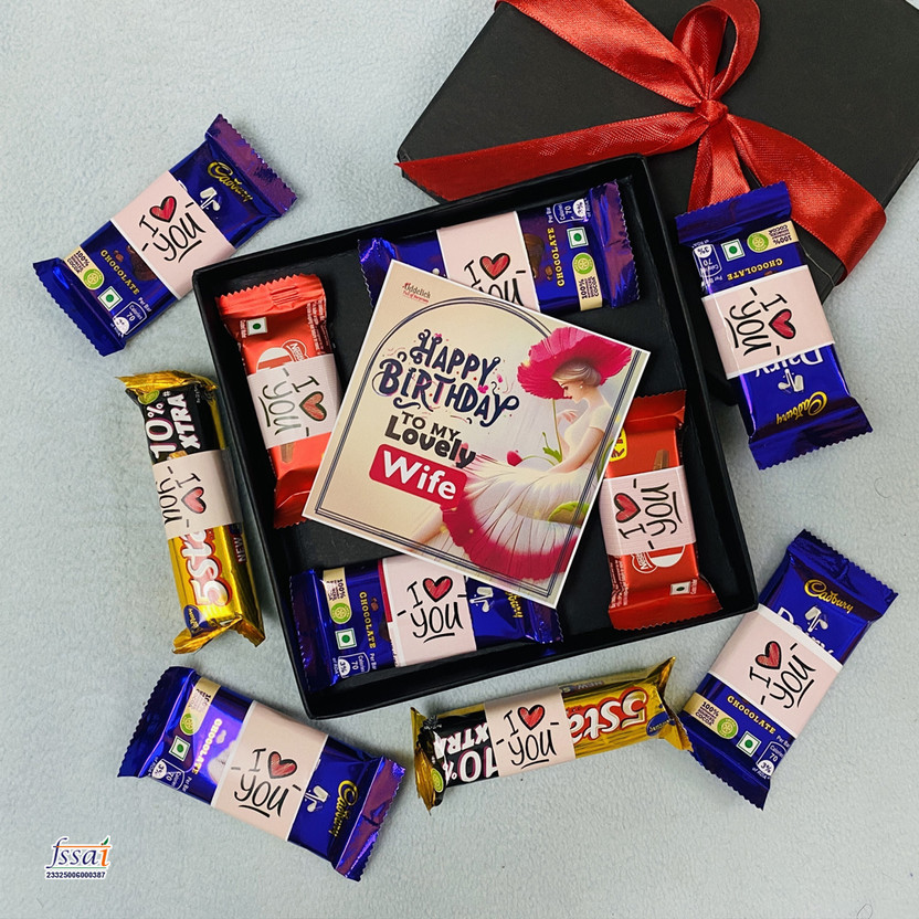 OddClick Happy Birthday To My Lovely wife chocolate gift box Combo Paper Gift Box(Multicolor)