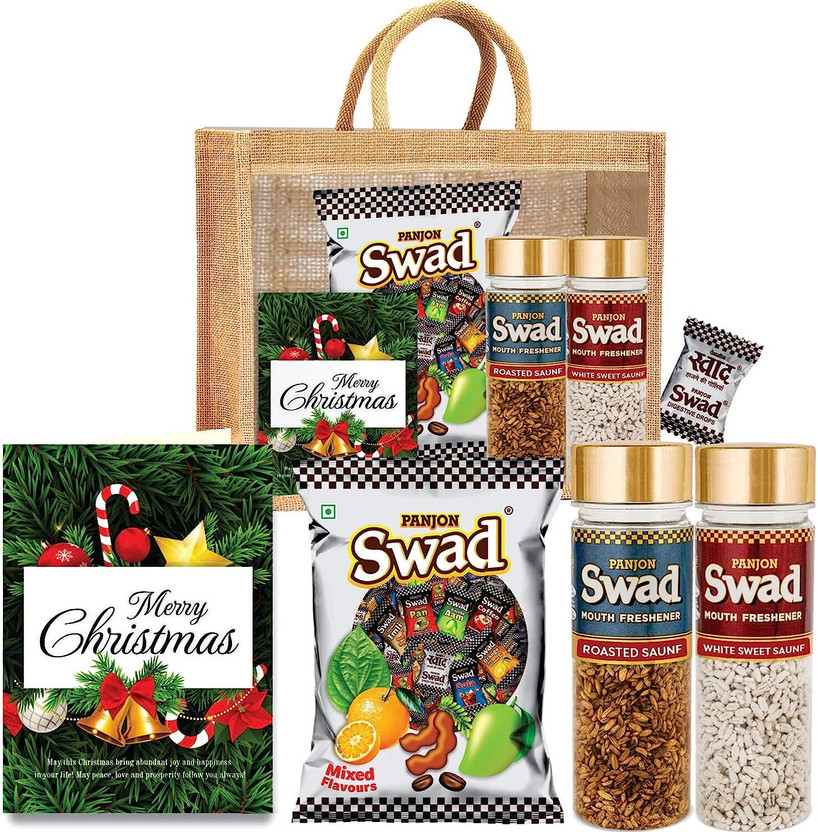 SWAD Merry Christmas Gift Hamper Set Jute Gift Box(Multicolor)