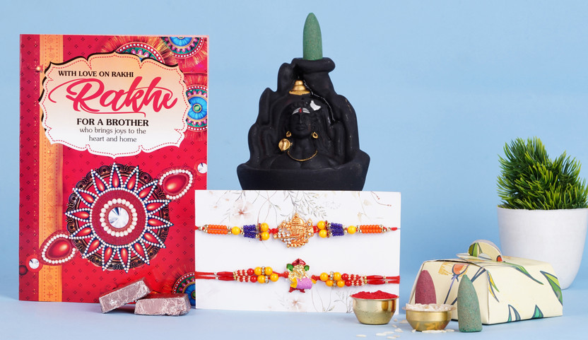 MANTOUSS Rakhi for brother with idol Paper, Brass Gift Box(Multicolor)