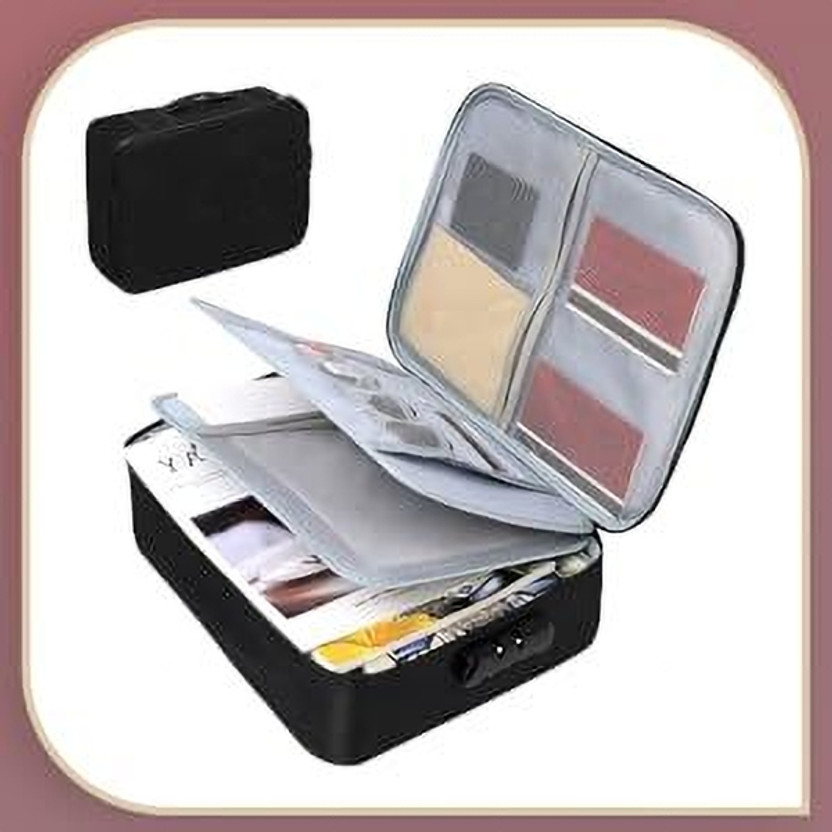 RSVVRETAIL Combination Lock Document Organizer Bag(Set Of 1, Black)