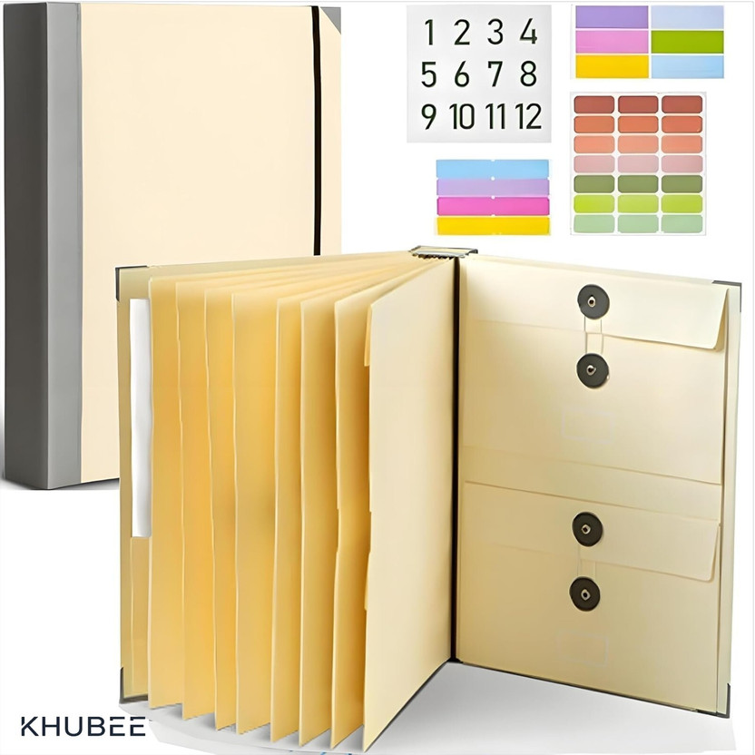KHUBEE KHUBEE Paper Document Organizer Folio with Labels(Set Of 1, Yellow) - Flipkart Deal