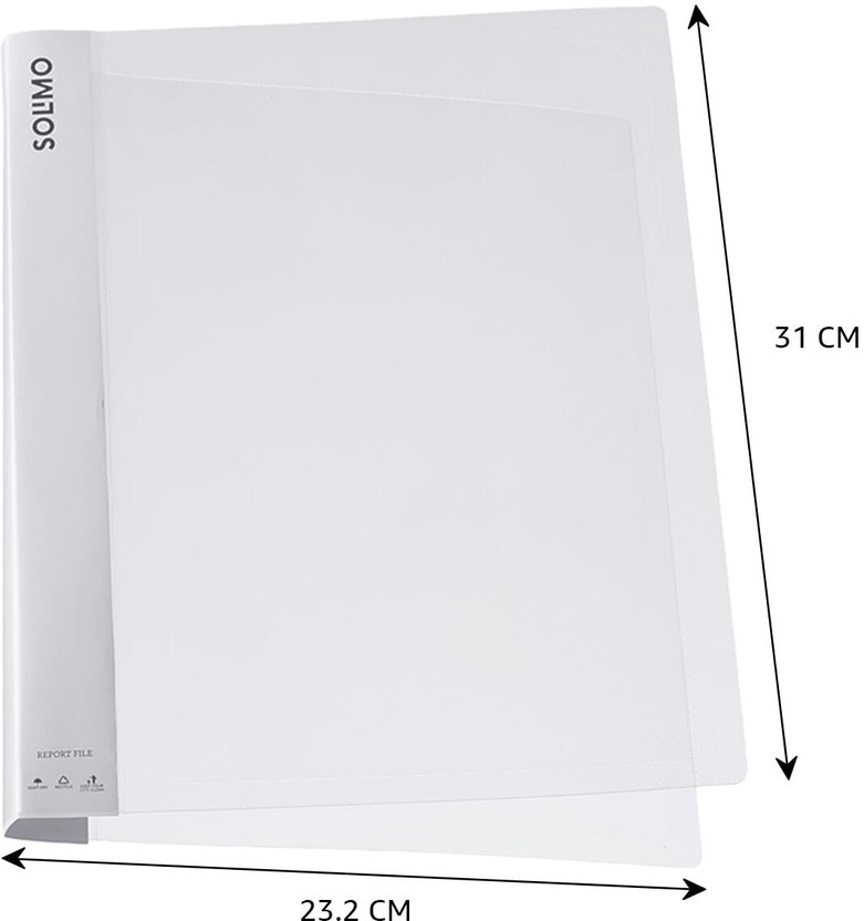 Maxjet Plastic Solimo A4 Report File Cover, Pack of 5(Set Of 5, White)
