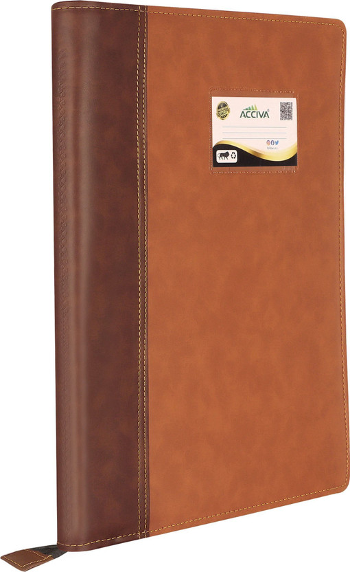 ACCIVA Faux Leatherette Professional Certificate Holder with 20 Leaves | Executive Portfolio for Office(Set Of 1, Brown)