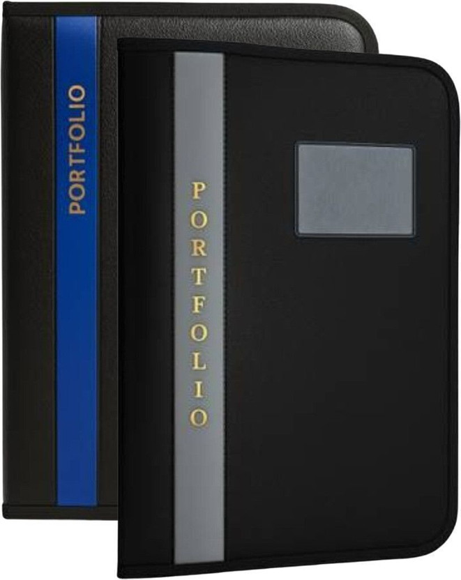 WTS GLOBAL PU Leather Portfolio Folder(Set Of 2, Multicolor)