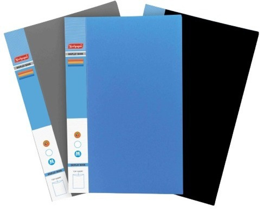 NEELGAGAN No.415 Plastic Premium Display File A4 Size 415 - 30 Pockets Plastic Portfolio File (Suitable For A4 Size Documents)(Set Of 3, Multicolor)