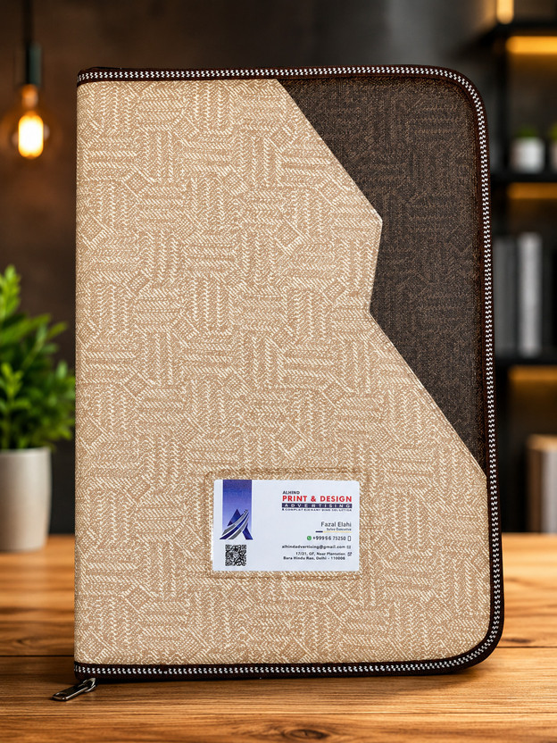 EXECORA PREMIUM PU LEATHER FILE FOLDER, PORT FOLLIO FOLDER, DOCUMENT FOLDER(Set Of 1, Beige)