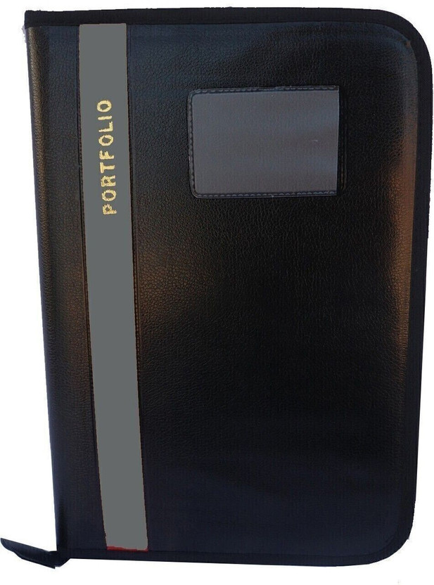 Kopila PU Leather File folder(Set Of 1, Black, Grey)