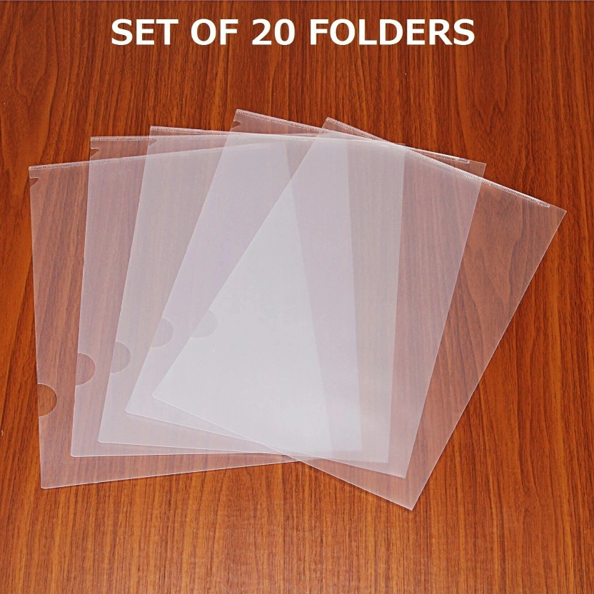 yushuu yushuu enterprises PVC L Shape Type Folder(Set Of 20, Transparent) - Flipkart Deal