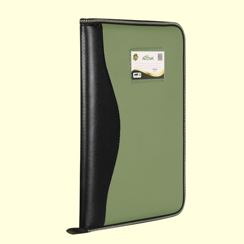 ACCIVA Faux Leatherette Professional Certificate File with 20 Leaves | Executive Office Portfolio(Set Of 1, Green)