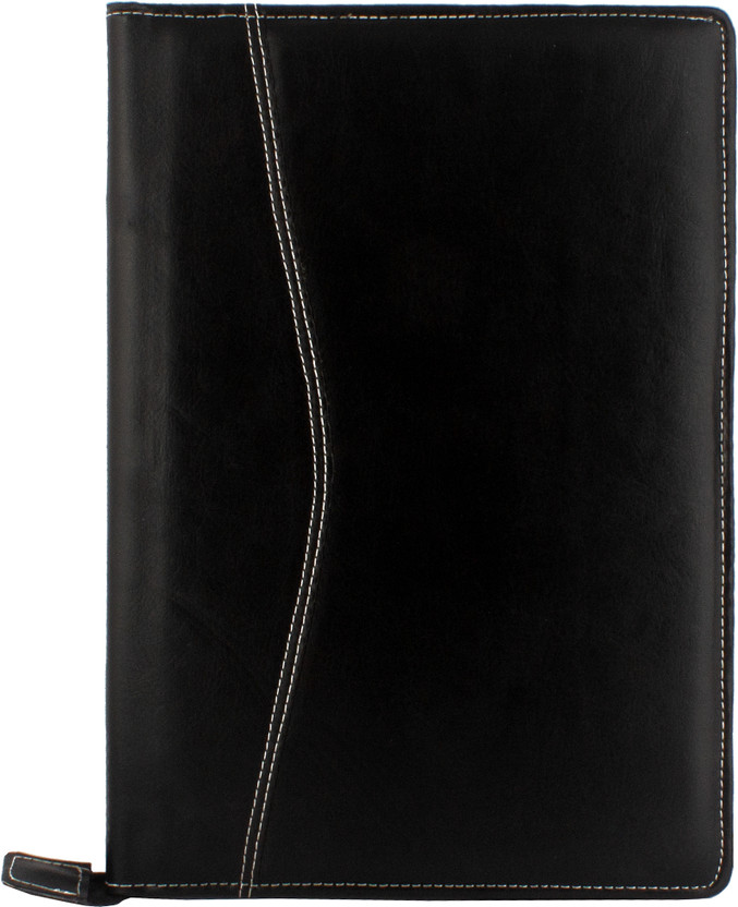ASRAW PU Leather Professional Multipurpose B4 Size Deluxe Zipper Document Organizer 20 Leafs File Folder for Certificates, Marksheets, Degrees, Interview Portfolio, Important Documents(Set Of 1, Black)