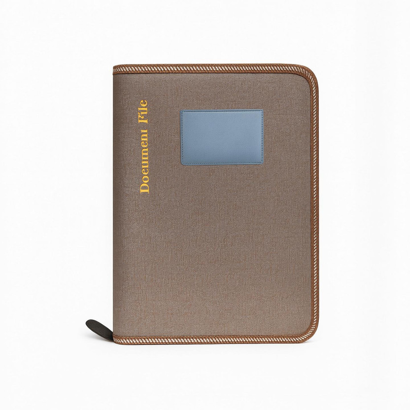 filenest PU Leather Textured Executive Document Portfolio(Set Of 1, Brown)