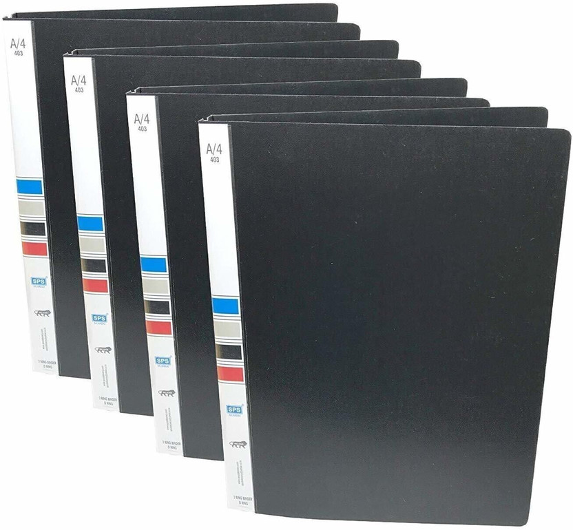 WeKonnect WeKonnect 2D A4 Size Tough & Durable A4 Size Ring Binder Box Board File for Documents, Projects & Certificates (Pack of 4) (Black) Plastic Ring Binder(Set Of 4, Black) - Flipkart Deal