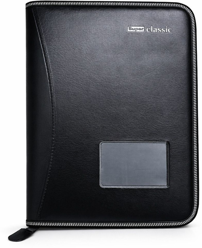 filenest Faux Leather File Folder(Set Of 1, Pure Black)