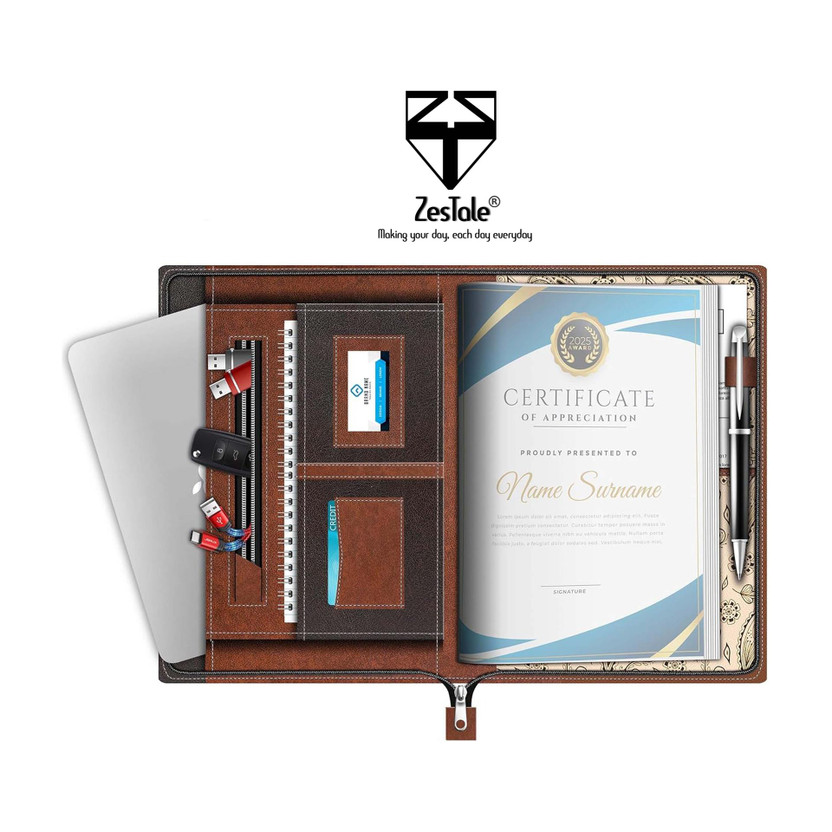 ZesTale ZesTale PU Leather Multipurpose File Folder/Document Holder/certificate file(20 Leaves)(Set Of 1, Brown) - Flipkart Deal