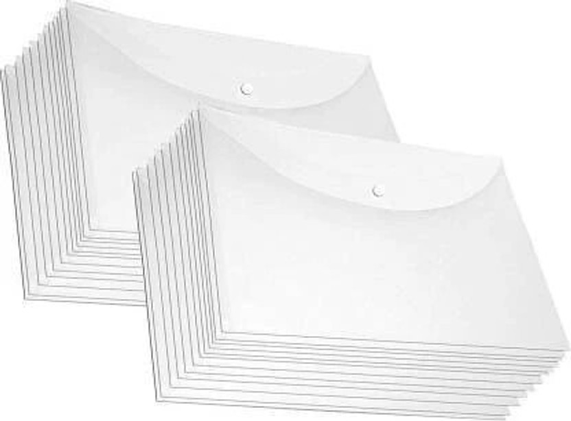 KRISHVIA plastic Document File Bag (Set of 10, Transparent)(Set Of 10, Clear)