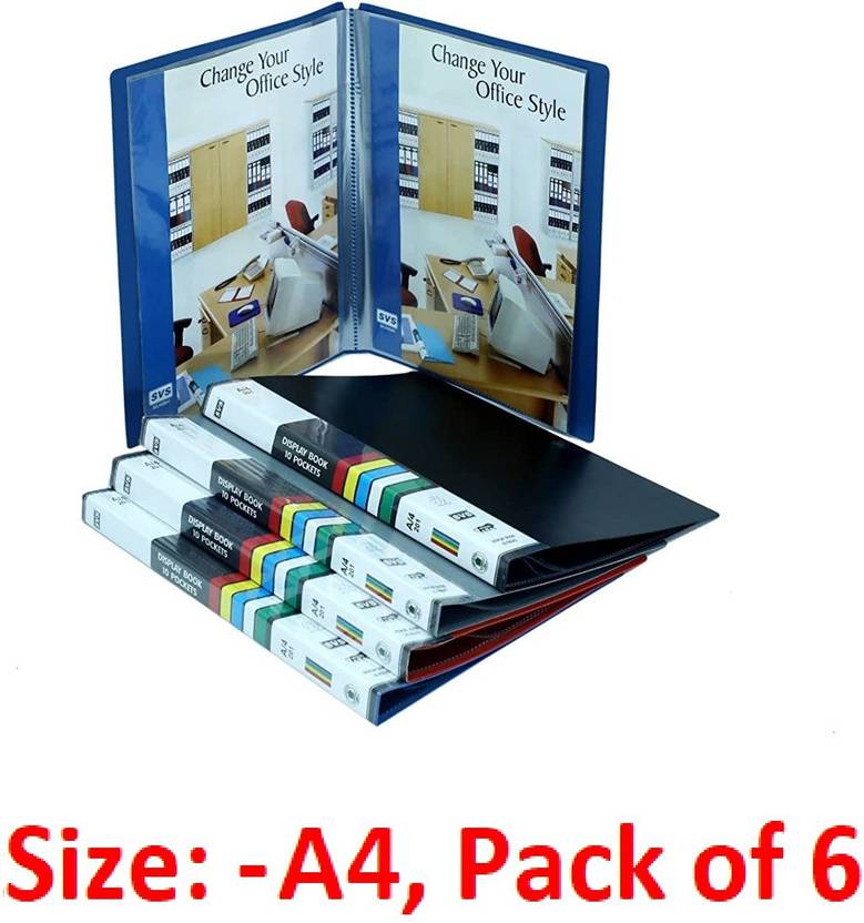 SVS PP A4 Size Presentation Display Book File Folder with Plastic Clear Sleeves
