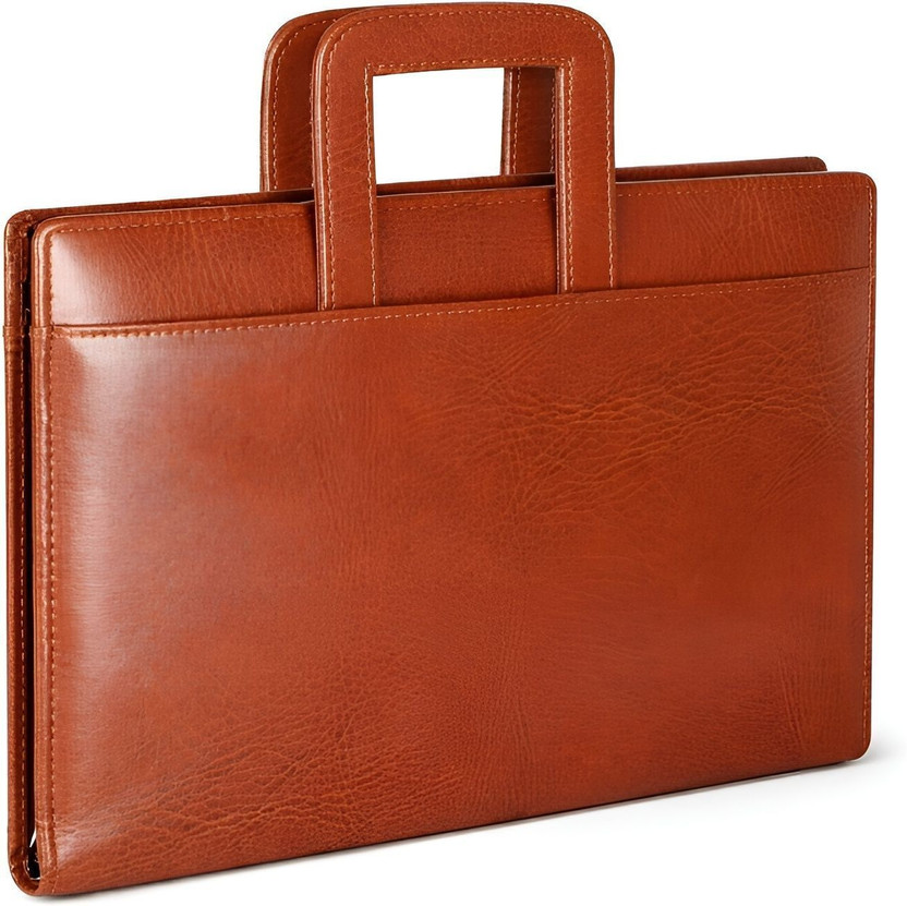ACCIVA PU Leather File folder for documents, Professional Document and Certificate Holder File Folder Bag with 20 Leaves(Set Of 1, Tan)