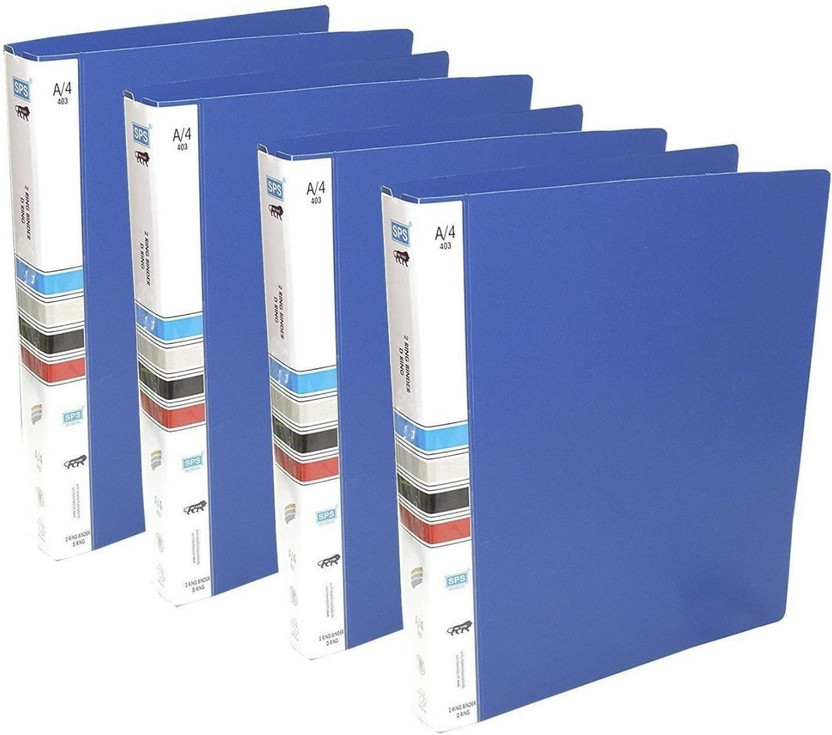Lichie 2 D Ring Binder FILE(Set Of 4, Blue)